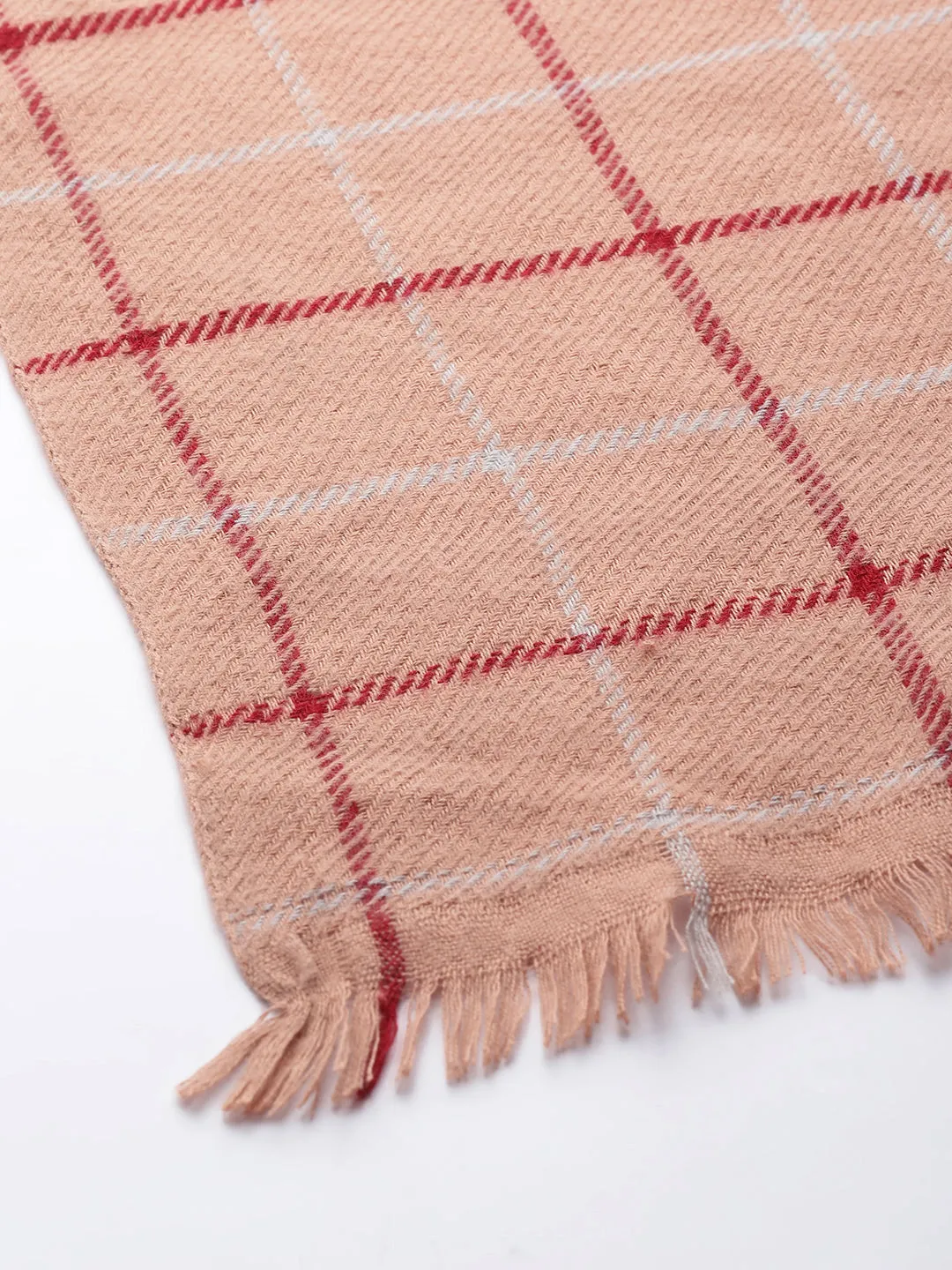 Dusty Peach Check Stole