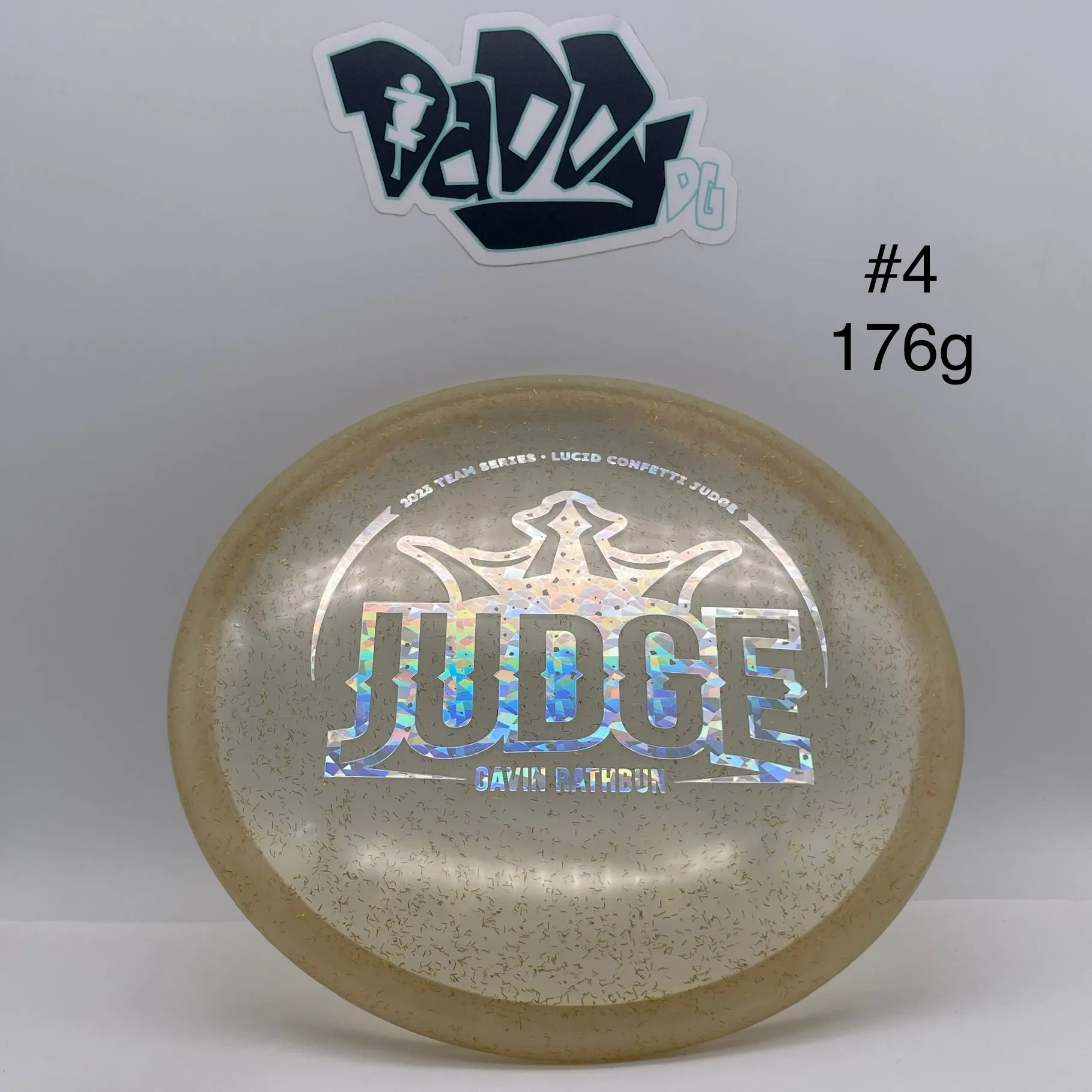 Dynamic Discs Lucid Confetti Judge Gavin Rathbun 2023 Tour Series Stamped Putter