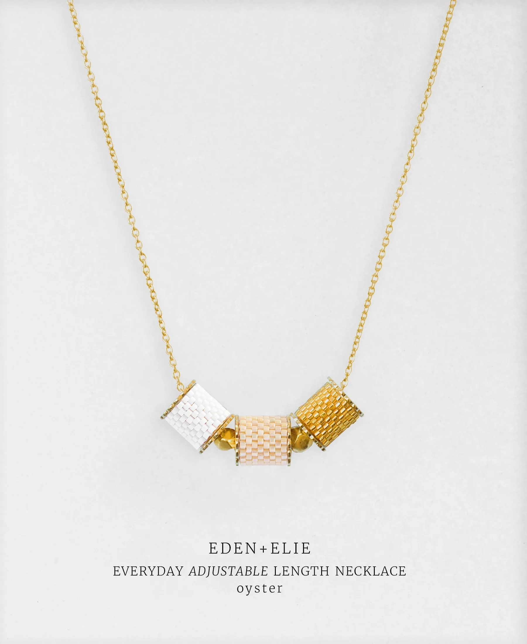 EDEN   ELIE Everyday adjustable length necklace - light oyster