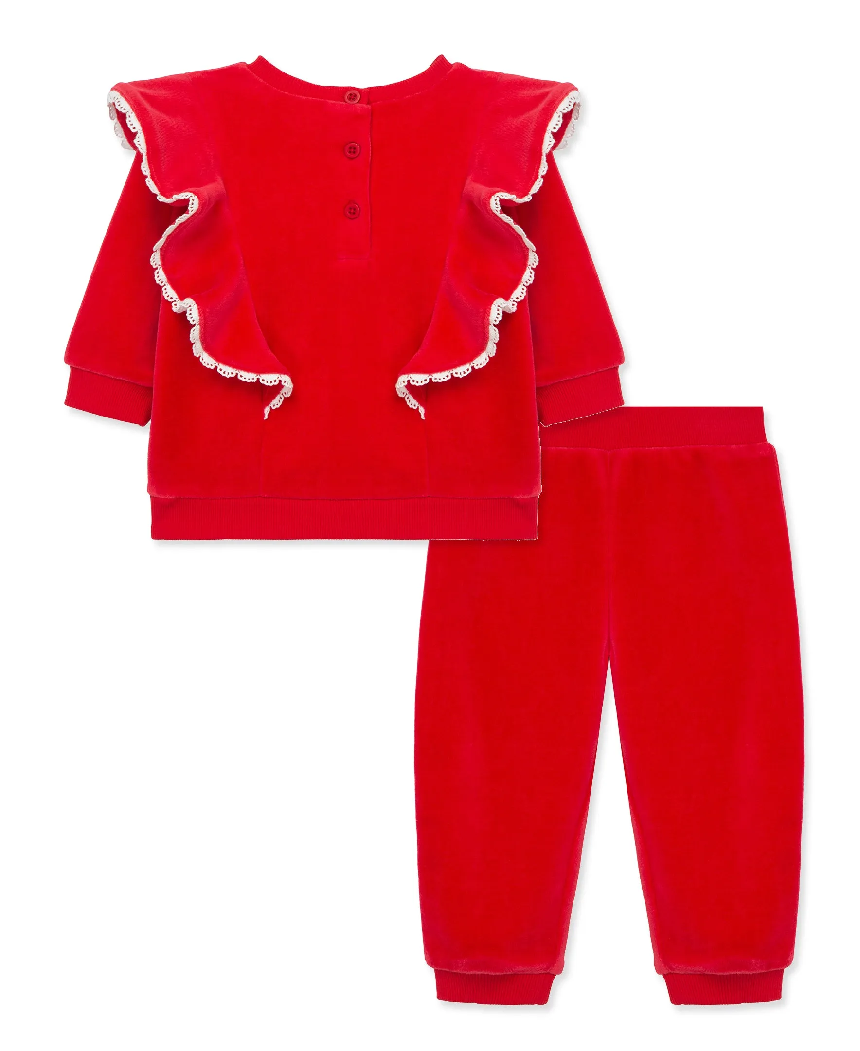 Embroidered Velour Pant Set (2T-4T)