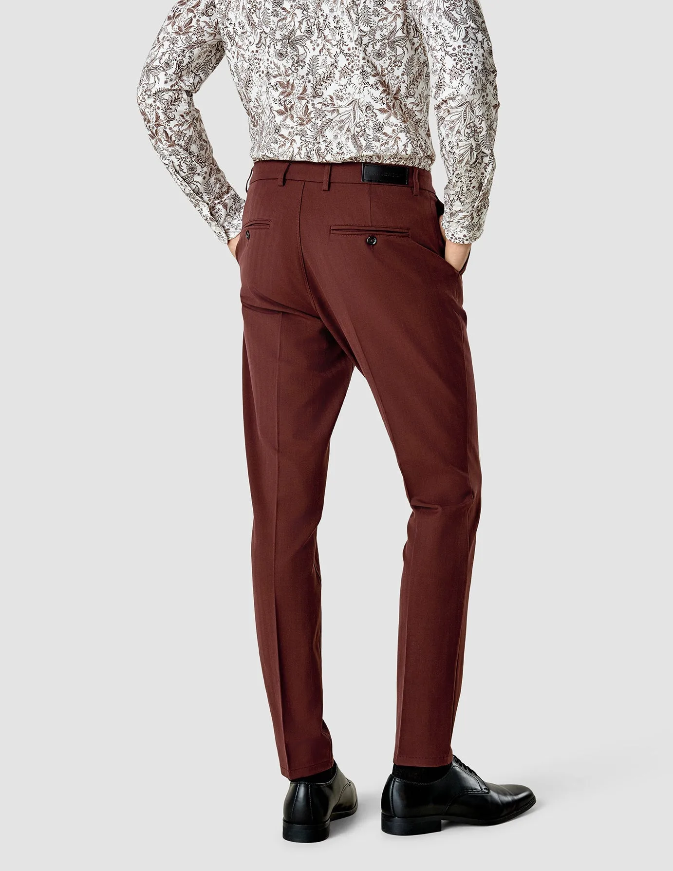 Essential Suit Pants Slim Mahogany