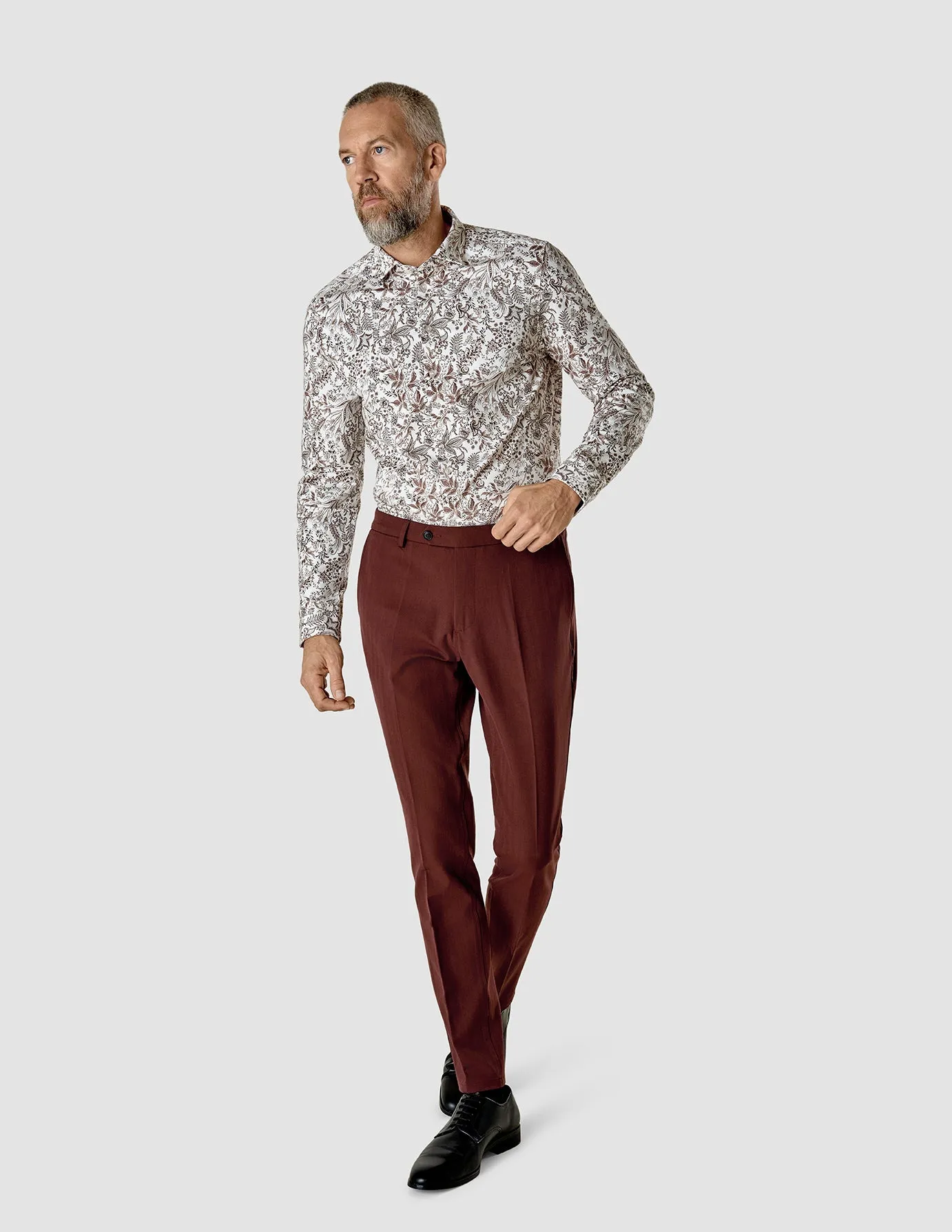 Essential Suit Pants Slim Mahogany