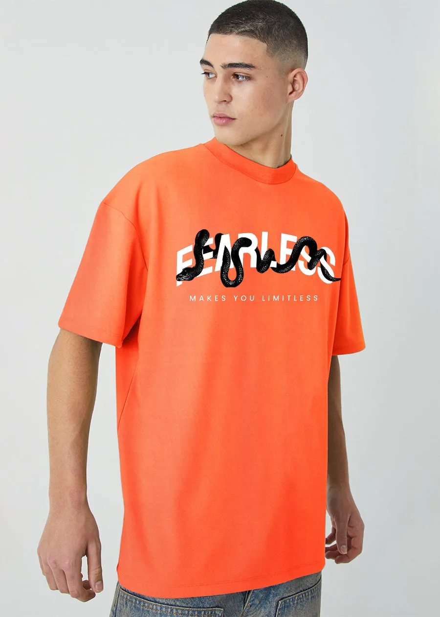 Fear Men Oversized Printed T-Shirt