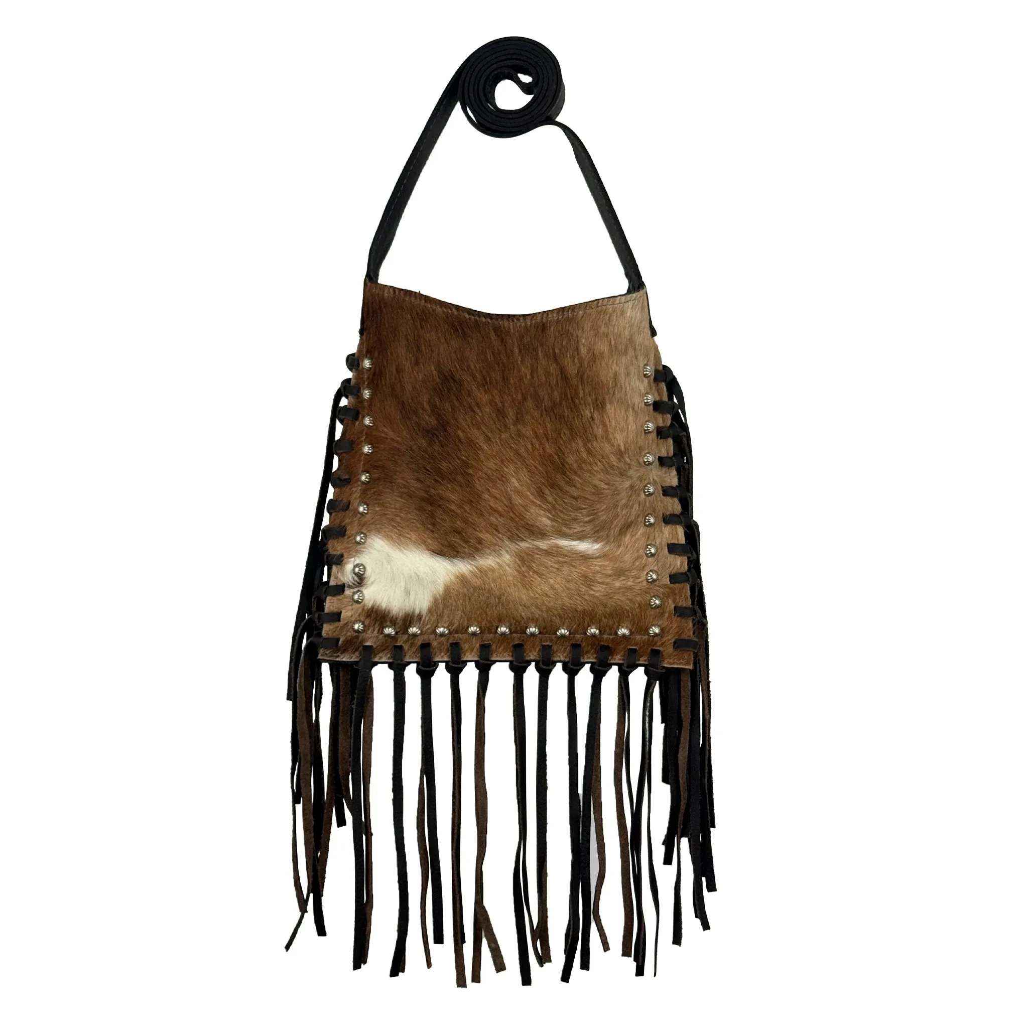 Fringed Cowgirl Messenger Crossbody w/ Hair-On Hide