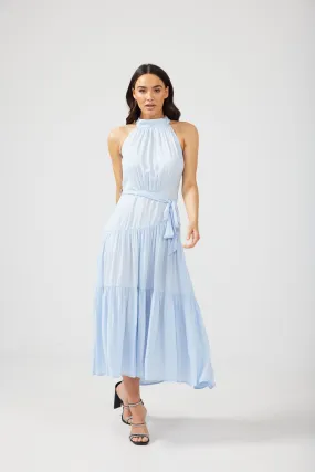 Greta Dress (Pond Blue Silky)