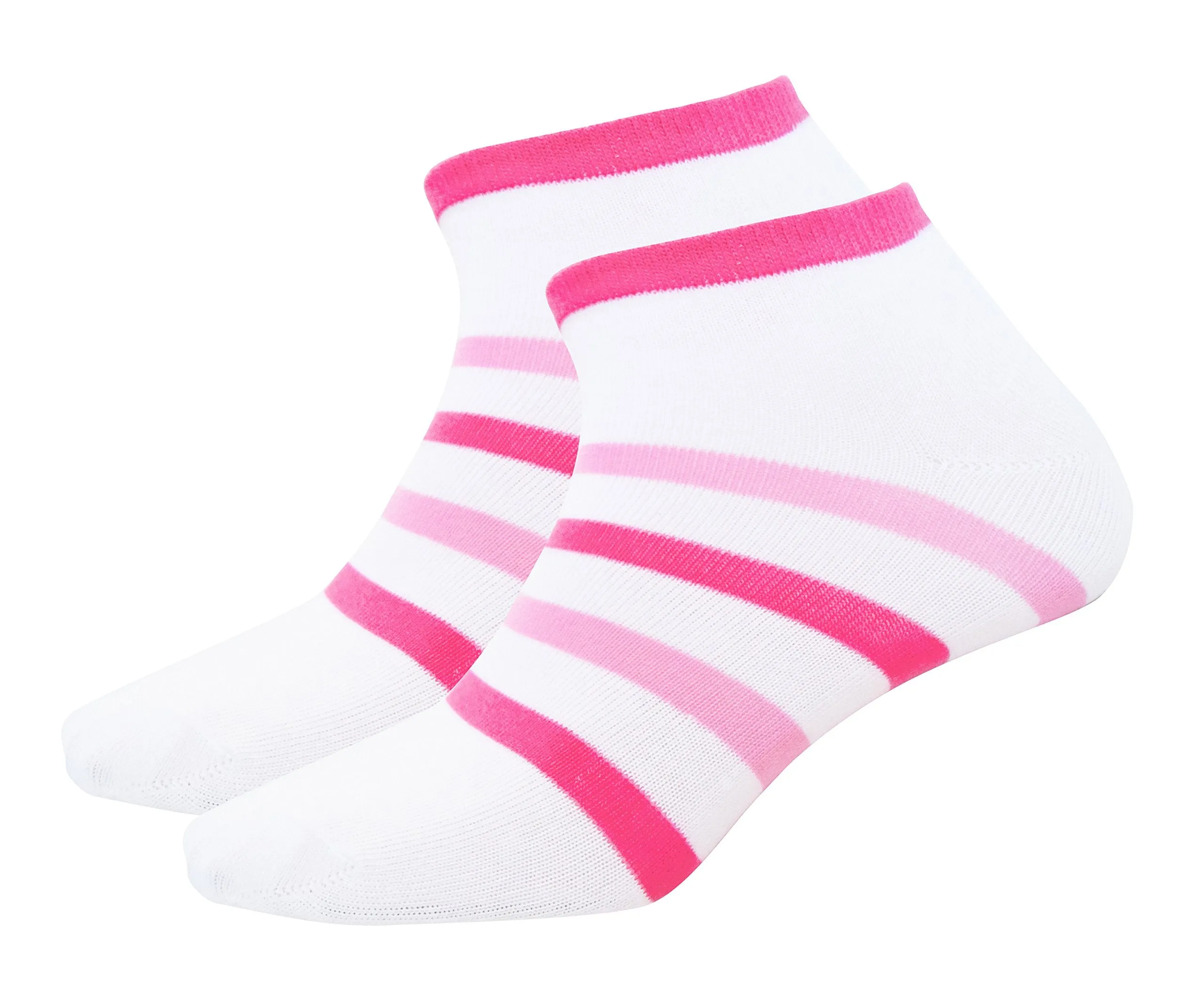 Hanes Girl's Low Cut 4 Pair Value Pack Striped Colorful White Socks Size 4-10