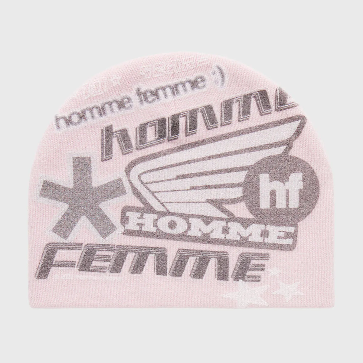 Homme Femme Wool Racing Beanie In Pink