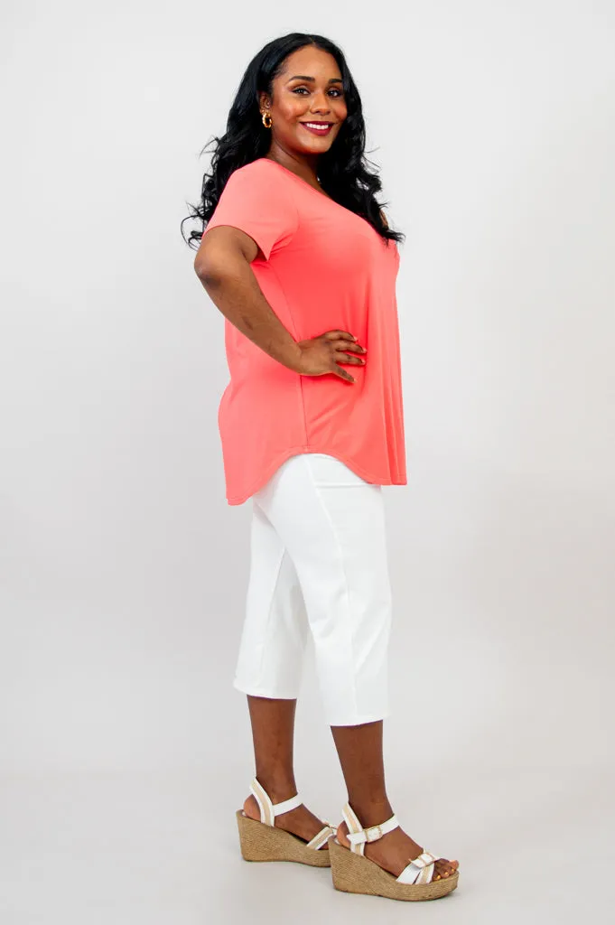 Jackie S/S Top, Coral, Bamboo