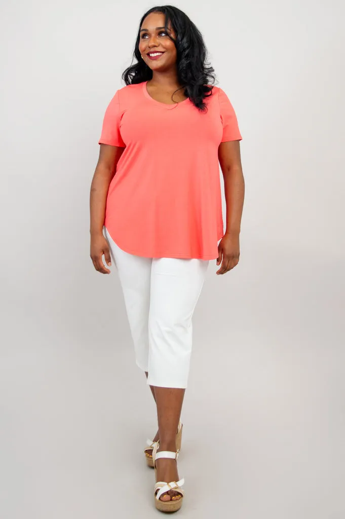 Jackie S/S Top, Coral, Bamboo