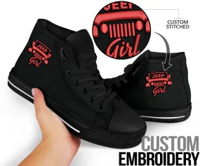 Jeep Girl Embroidery High Tops