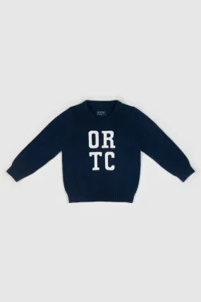 Jnr Original Logo Knit Crew French Navy