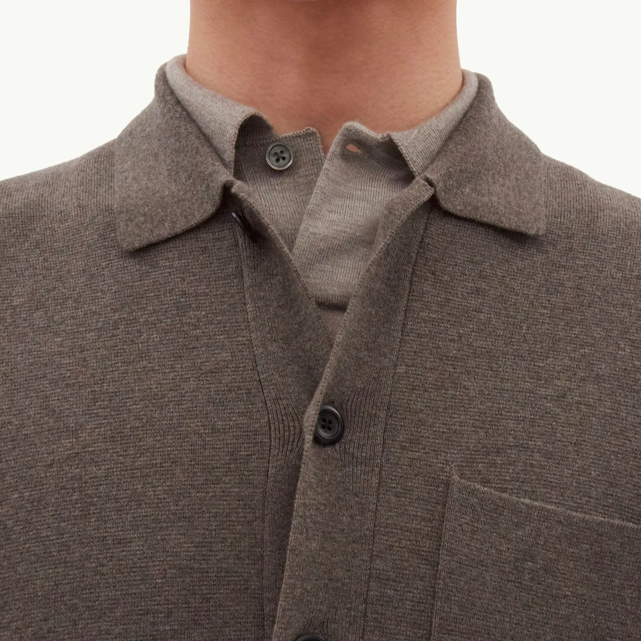 Kian Merino Cotton Milano Polo - Warm Grey