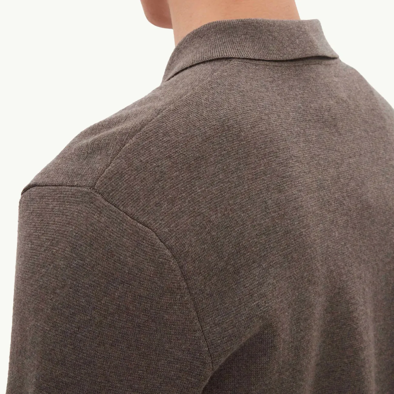 Kian Merino Cotton Milano Polo - Warm Grey