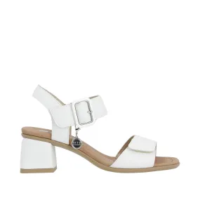 Ladies White Leather Remonte Sandals Low Heel Strap D1K51-80 sale