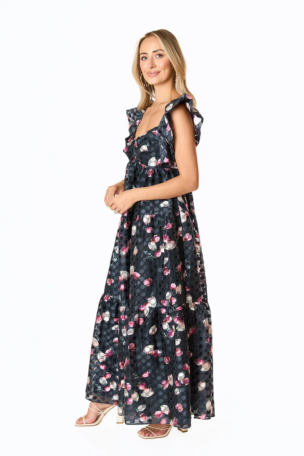 Lilly Sweetheart Neckline Maxi Dress - Twilight