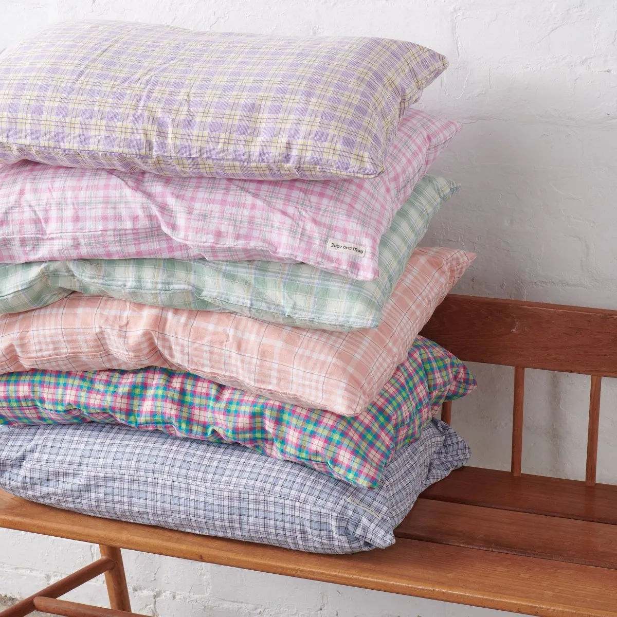 Linen Pillowcase | Rainbow Tartan