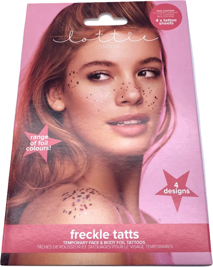 Lottie Metallic Face & Freckle Temporary Tattoos 4 Sheets