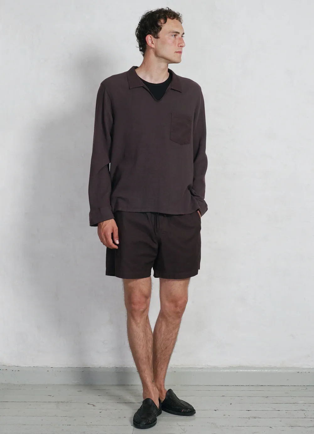 MARIUS | Casual Gauze Pull-on Shirt | Kalamata