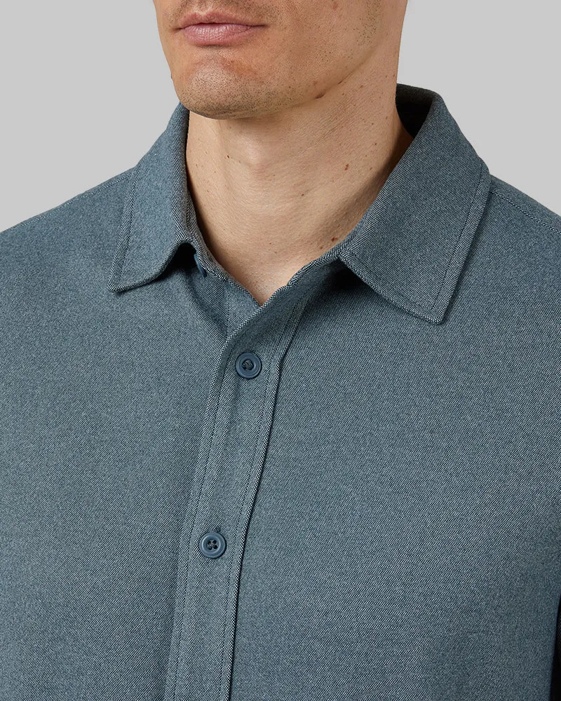 MEN'S SOFT STRETCH KNIT LONG SLEEVE BUTTON-UP