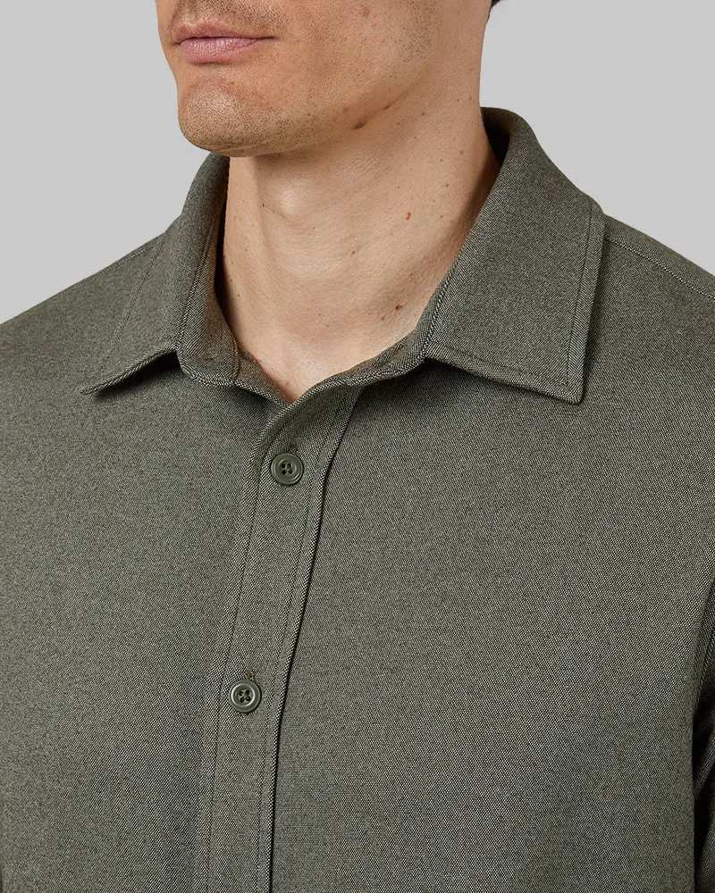 MEN'S SOFT STRETCH KNIT LONG SLEEVE BUTTON-UP