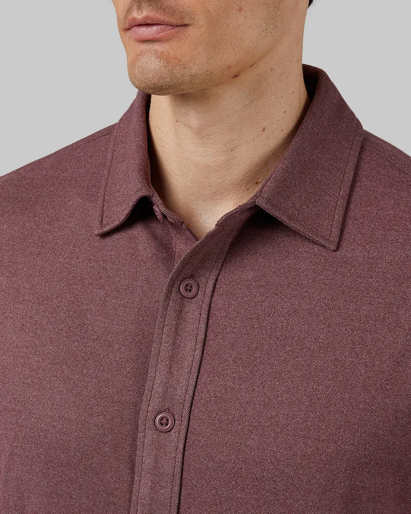 MEN'S SOFT STRETCH KNIT LONG SLEEVE BUTTON-UP