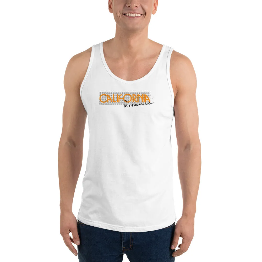 Men's Text And City Theme Graphic Tank Top