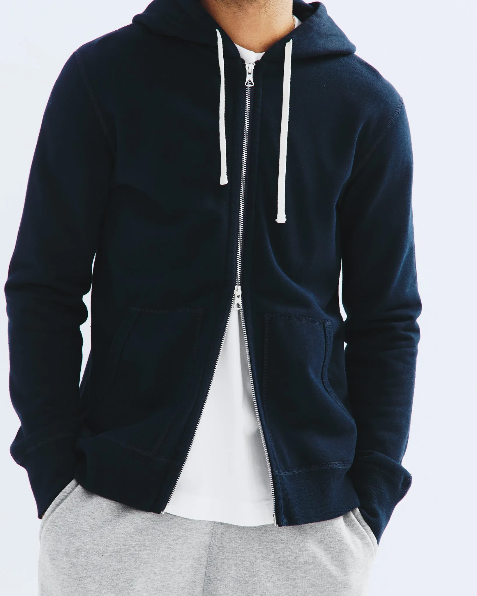 Midweight Terry Slim Zip Hoodie