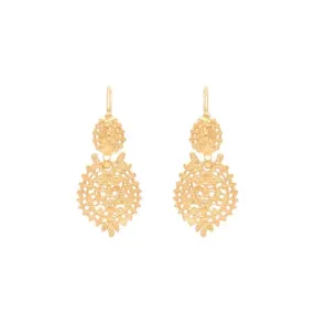 Mini Gold Plated Sterling Silver Filigree Queen Earrings