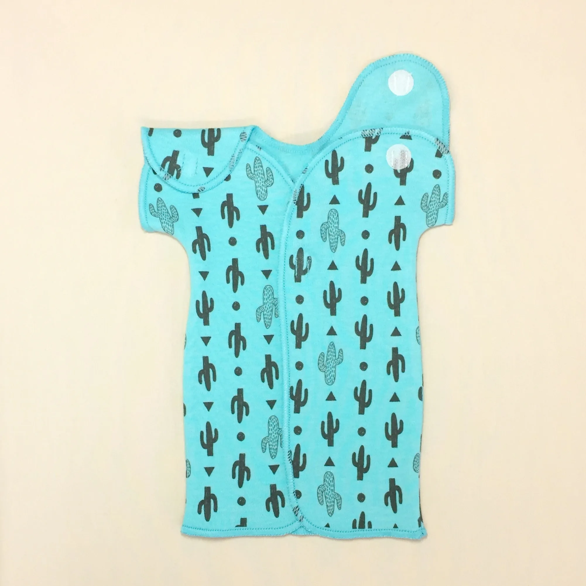 NICU Friendly Gown Turquoise Cactus