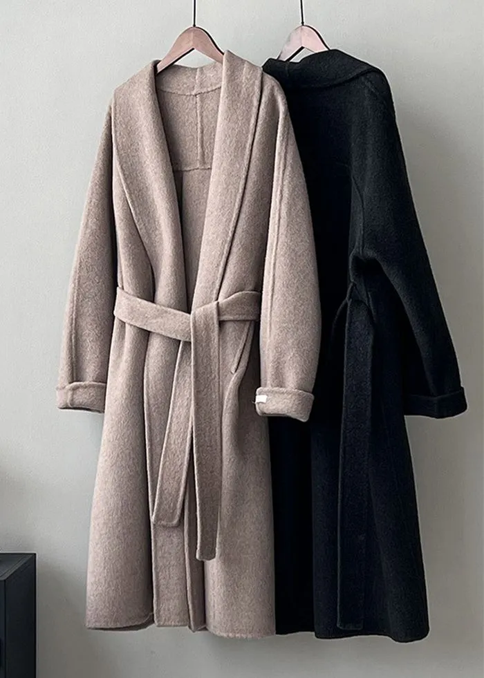 Oversize Wrap Long Wool Coat