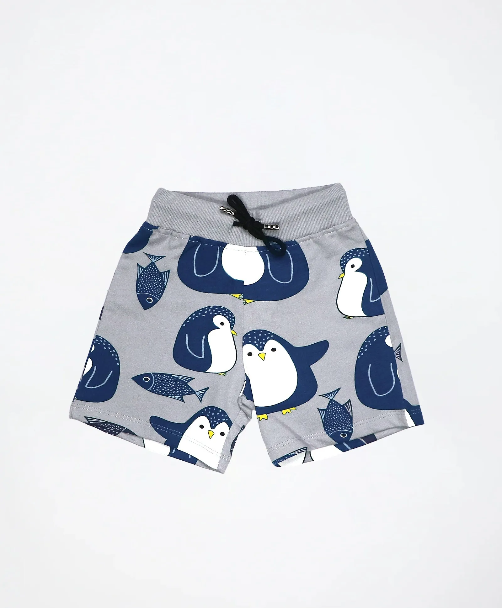 Penguin Print Kids Oversized Half Sleeves T-Shirt and Shorts Set