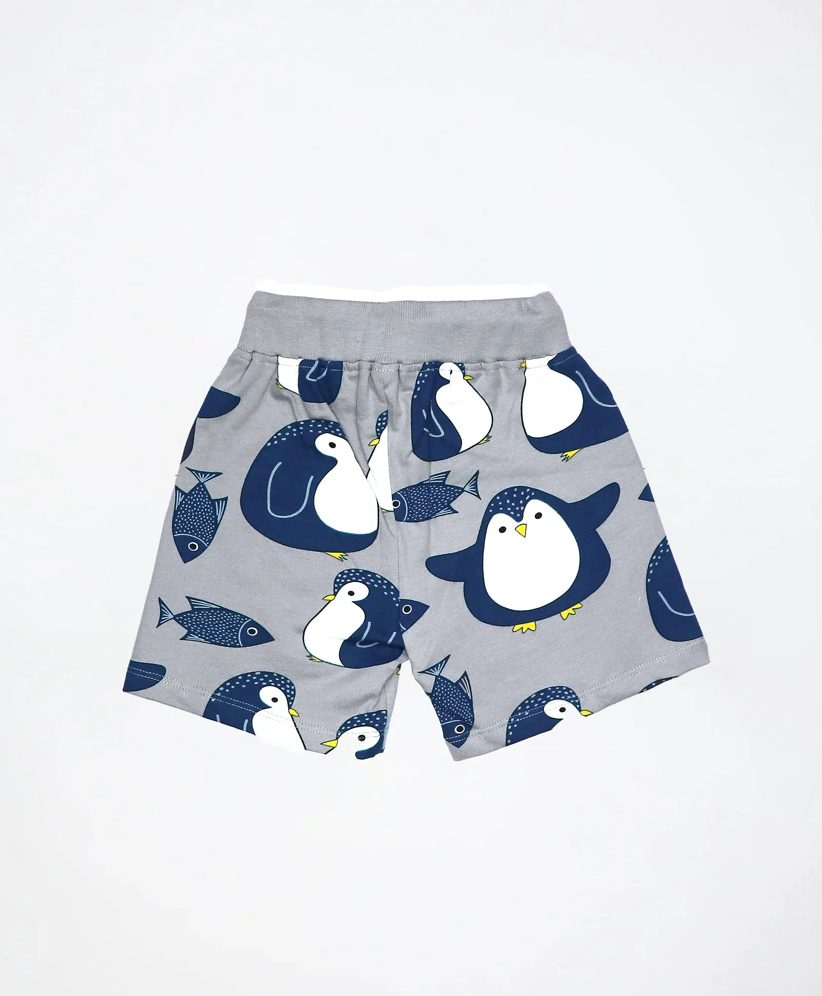 Penguin Print Kids Oversized Half Sleeves T-Shirt and Shorts Set