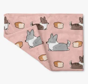 Pink Loaf Cardigan Corgi Fleece Blanket | 3 Sizes