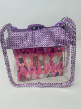 Pink rhinestone Clear Crossbody- Swiftie edition. - comes with pouch