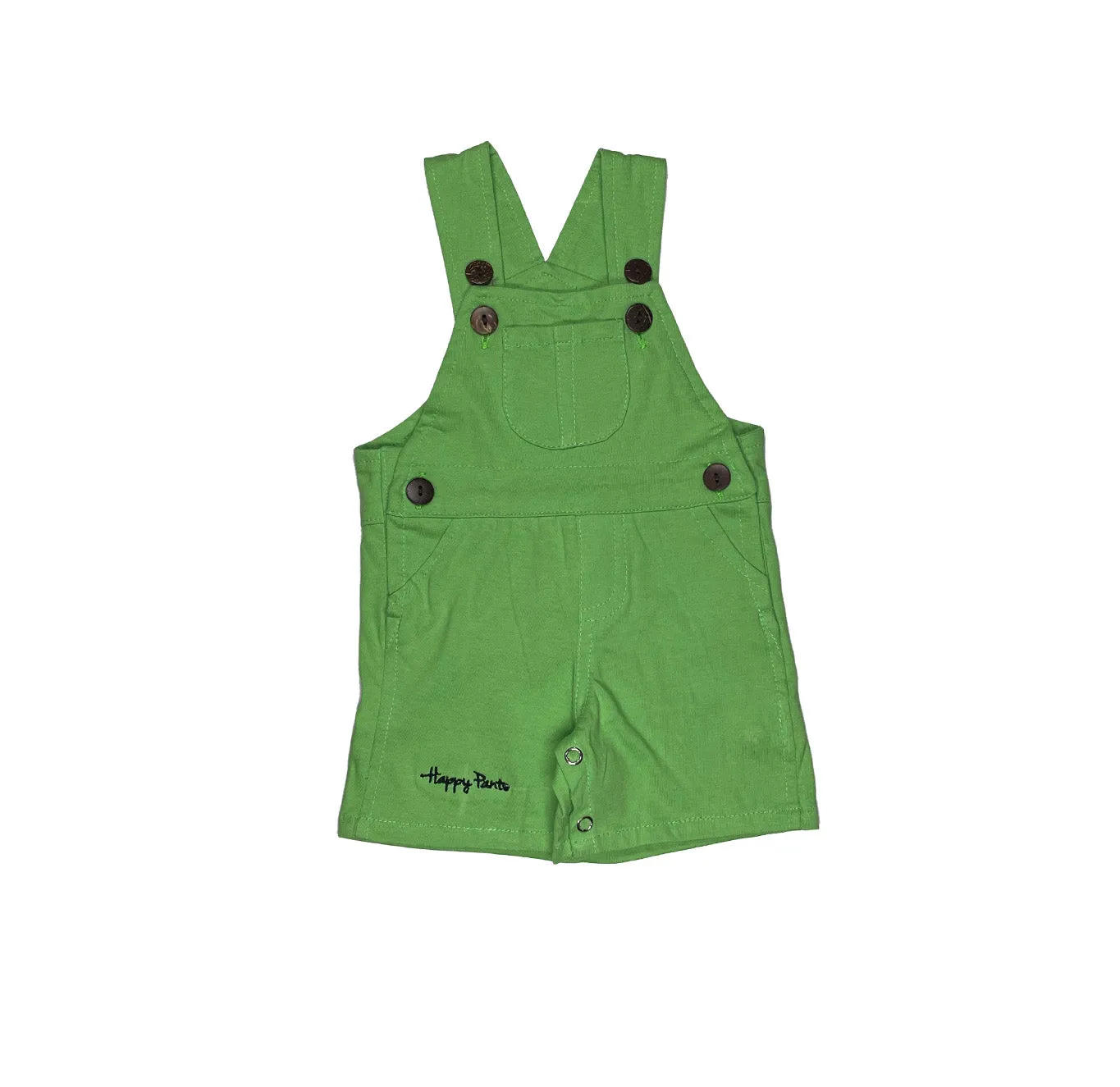 Plain Green Short Overall for Girls