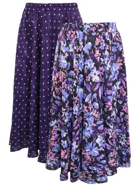 Purple Reversible Printed Pull On Skirt