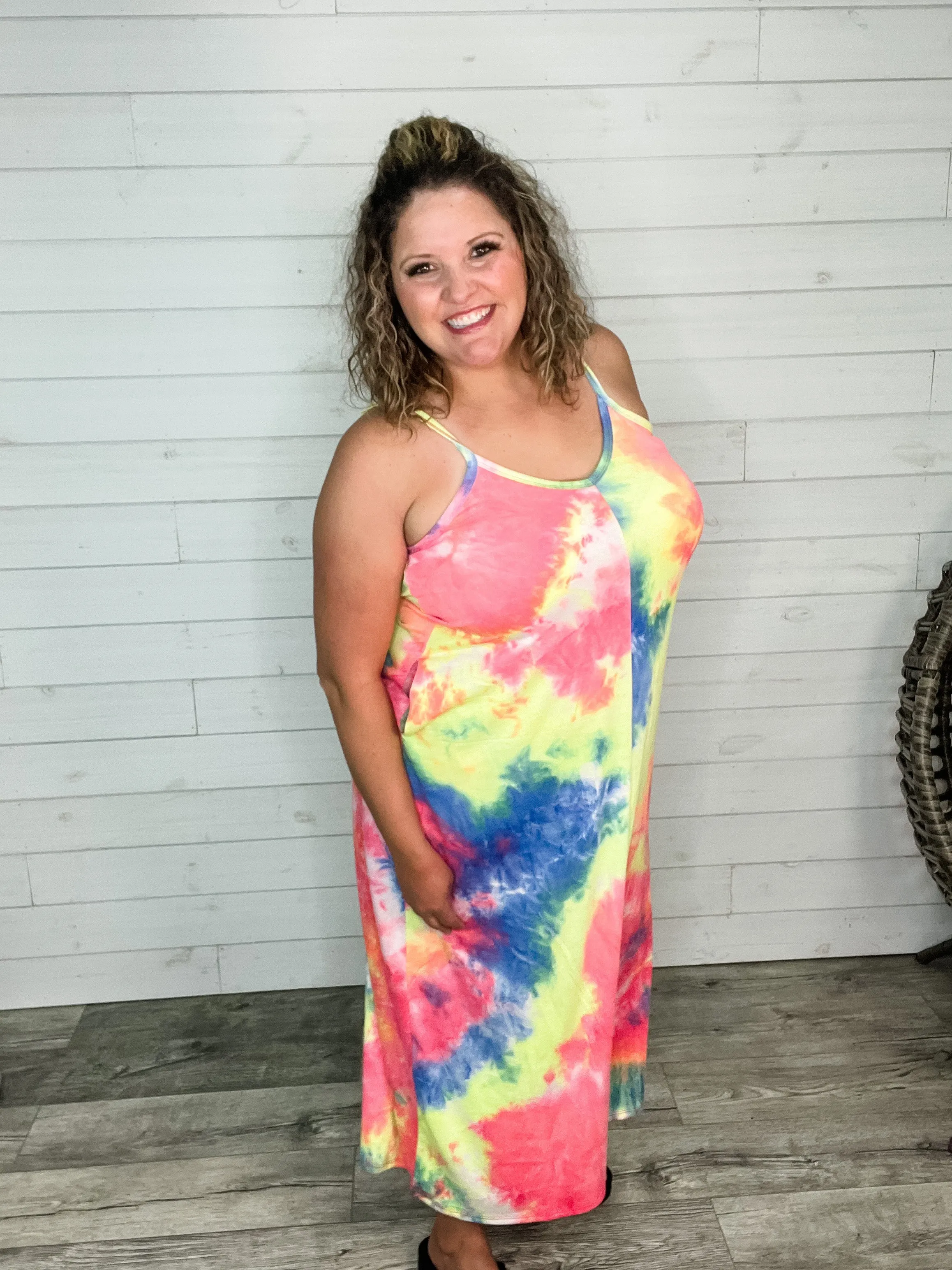 "Jones" Tie Dye Adjustable Strap Maxi