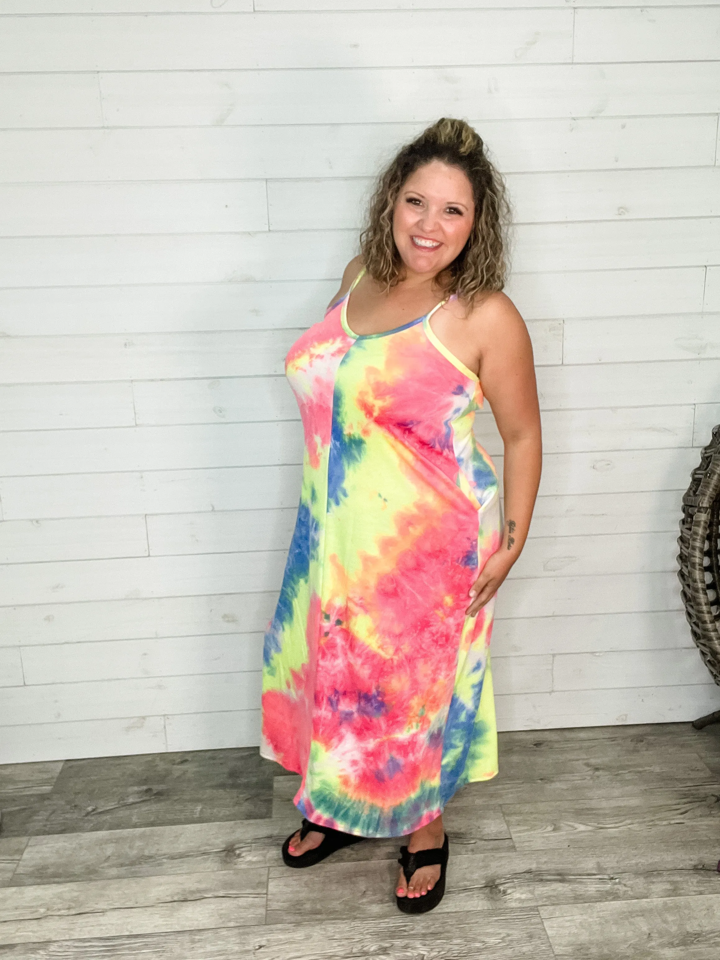 "Jones" Tie Dye Adjustable Strap Maxi