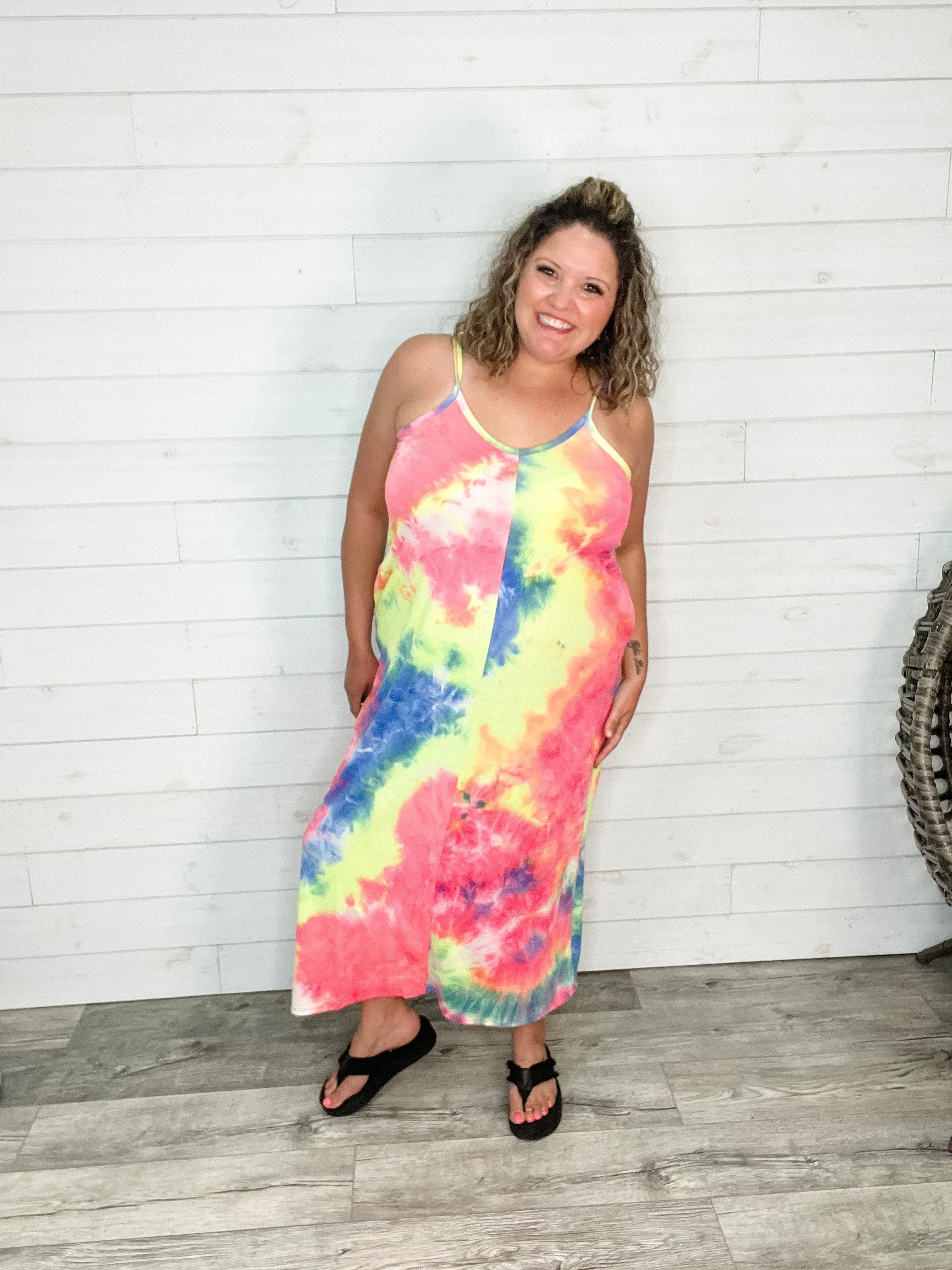 "Jones" Tie Dye Adjustable Strap Maxi