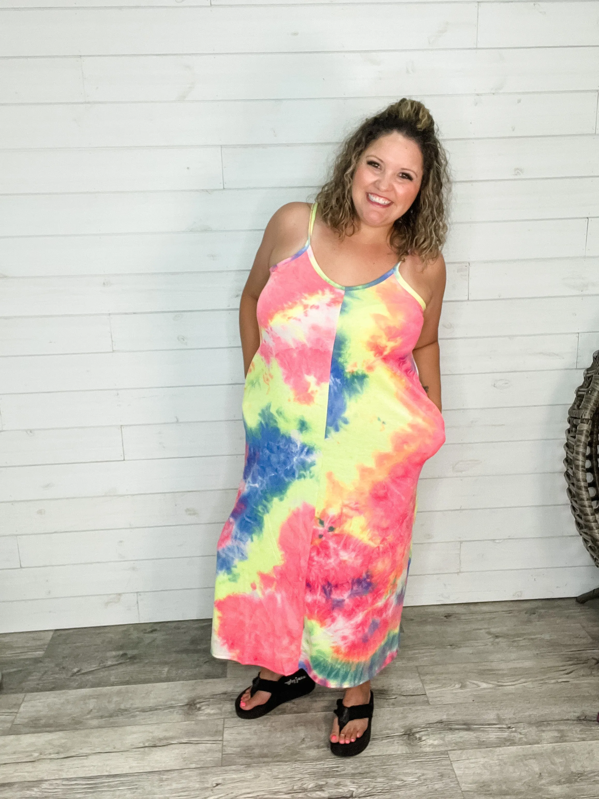 "Jones" Tie Dye Adjustable Strap Maxi