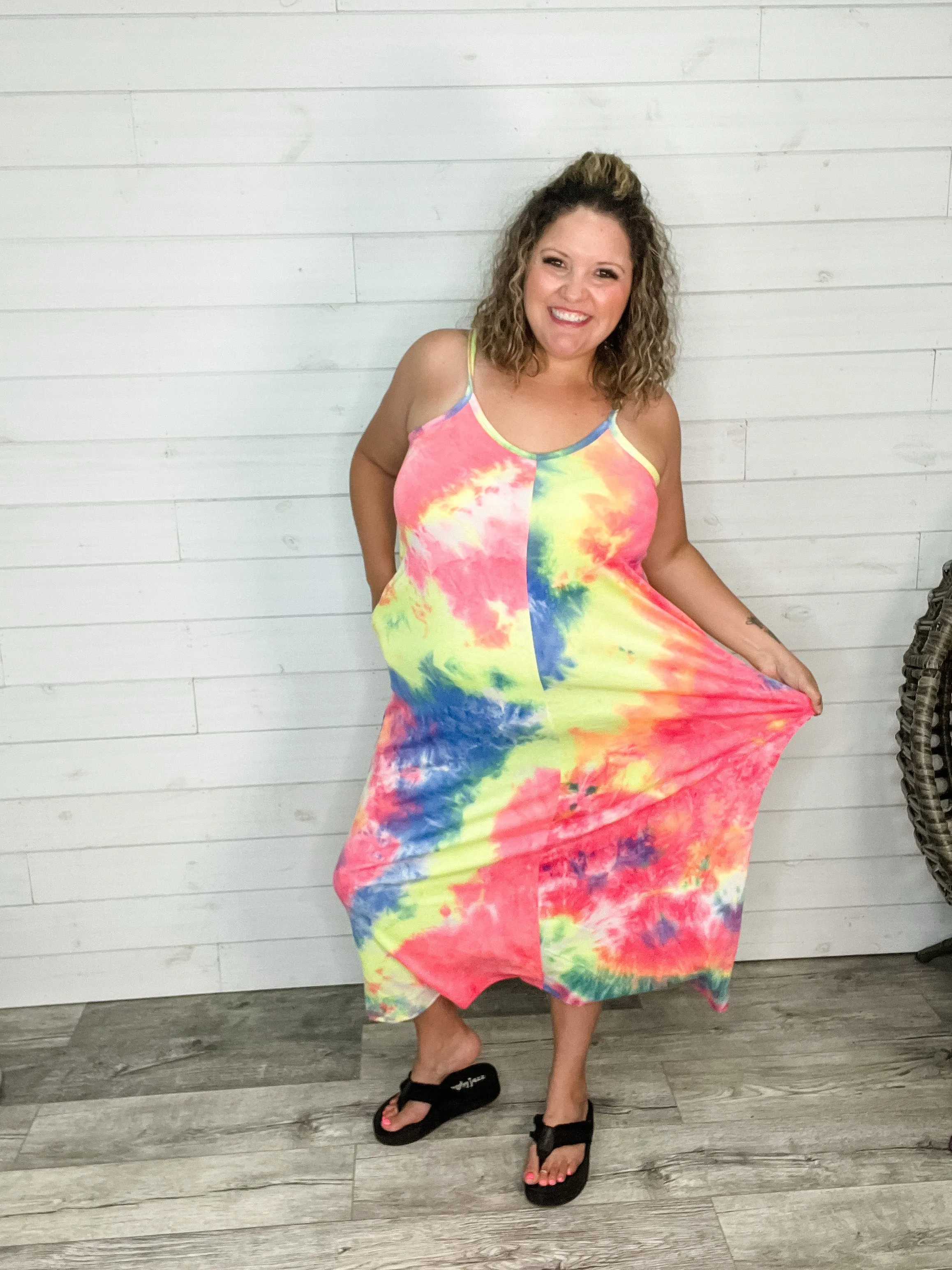 "Jones" Tie Dye Adjustable Strap Maxi