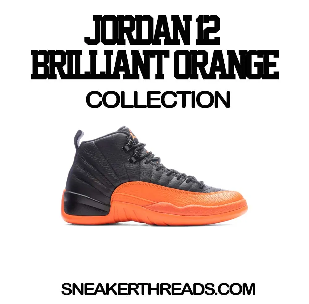 Retro 12 Brilliant Orange Shirt - ST Logo - Black