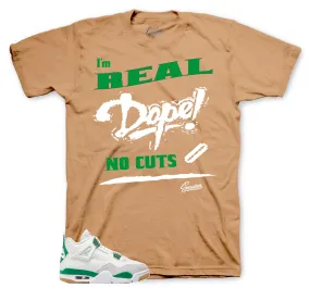 Retro 4 SB Pine Green Shirt - No Cuts - Tan