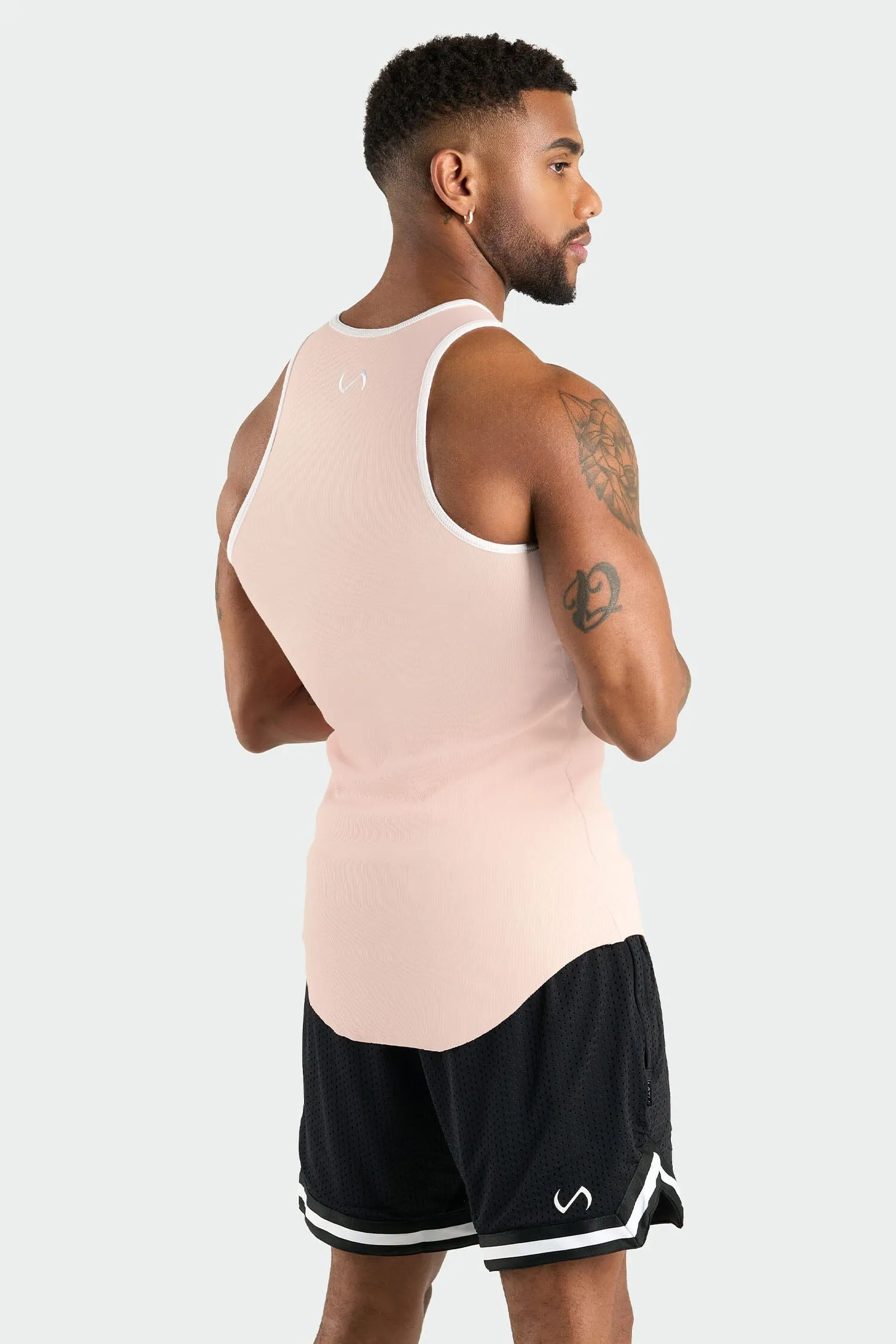 Script Ribbed Relaxed Fit Tank