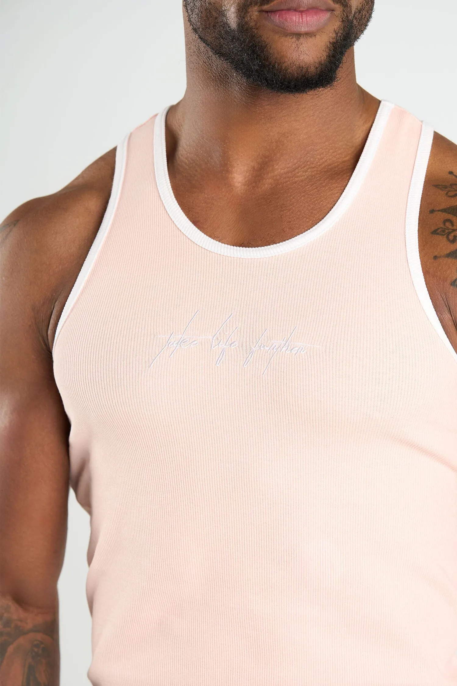 Script Ribbed Relaxed Fit Tank