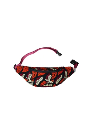 Seye Waistbag - Orange White and Black African Ankara Wax Cotton Print - 12