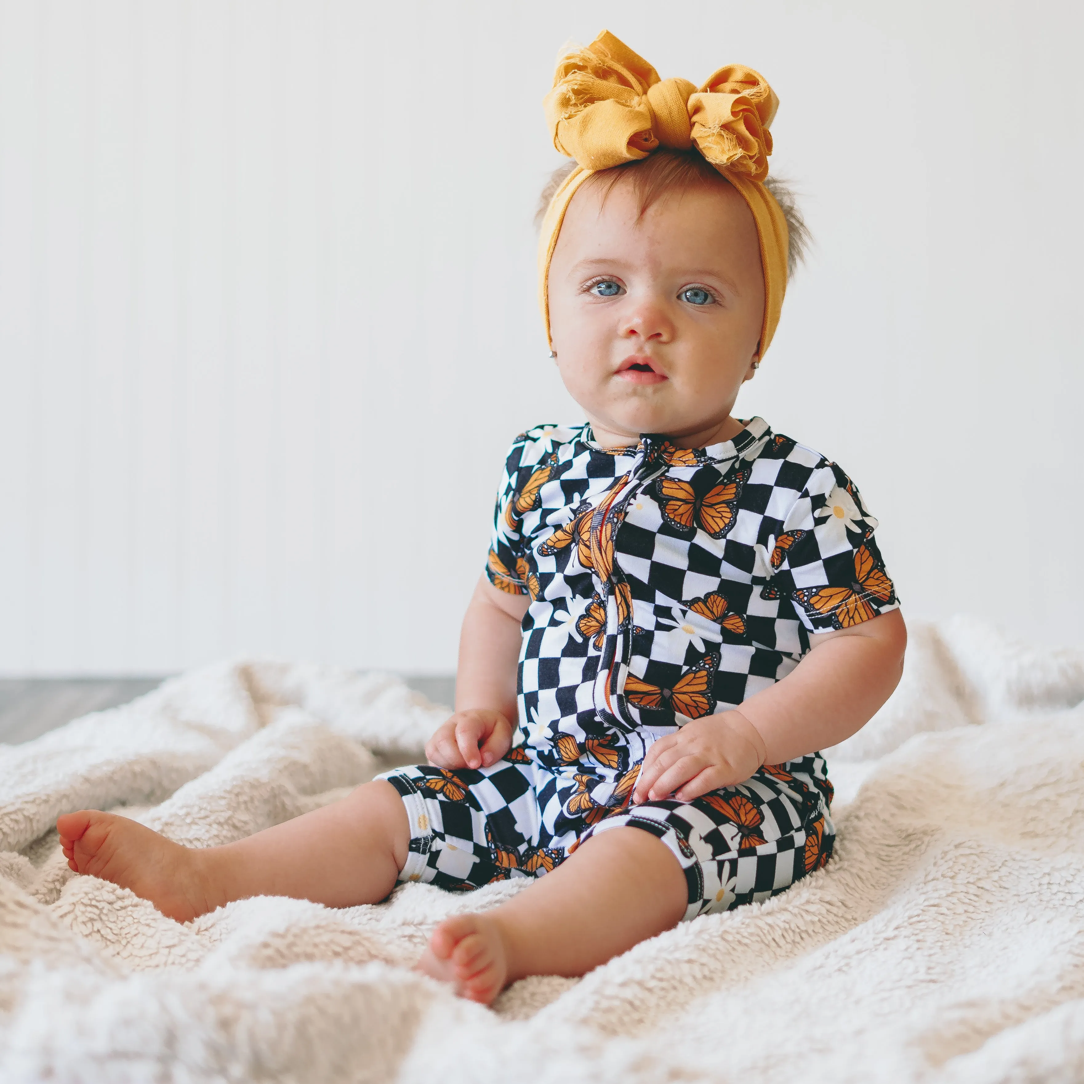 SHORTIE ZIP ROMPER - Butterflies