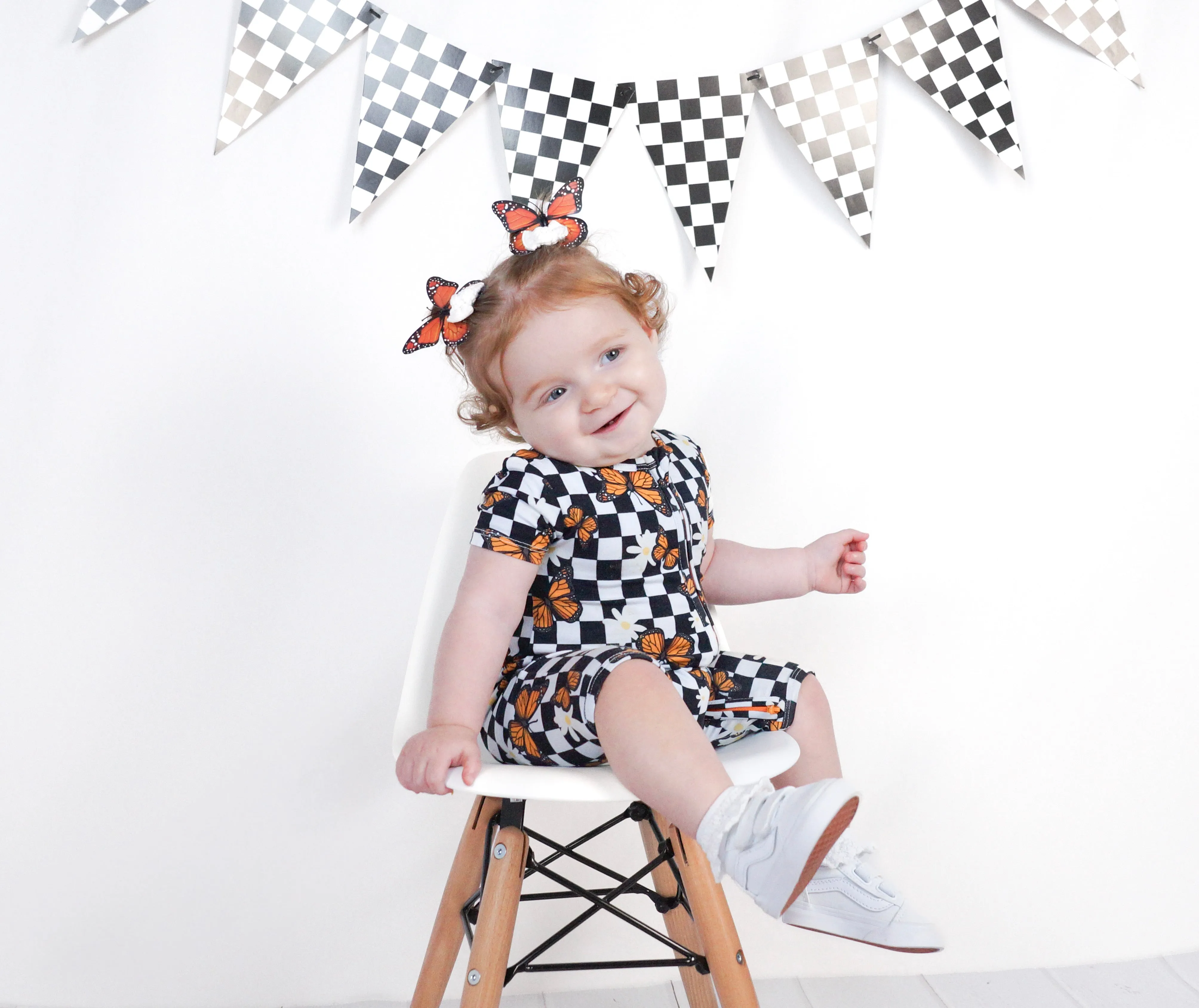 SHORTIE ZIP ROMPER - Butterflies