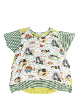 Size XL - Tiffany Treloar Multicoloured Fish Print Top