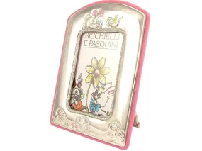 Sterling Silver Childs Pink Bunny Photo Frame Personalised